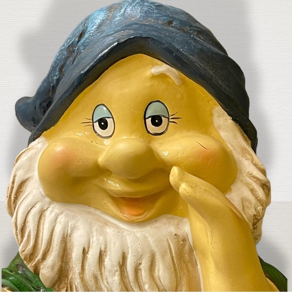 Vtg Dwarf with Ladder and Blue Hat Garden Gnome Statue Lawn Ornament Patio Décor - Picture 2 of 13